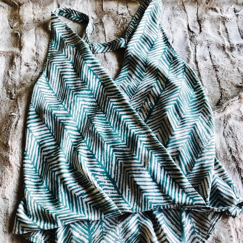 Printed Surplice Top